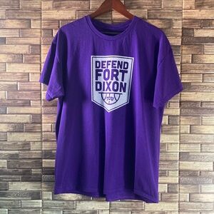 DEFEND FORT DIXON TCU Basketball Frog Club Tee EUC Large